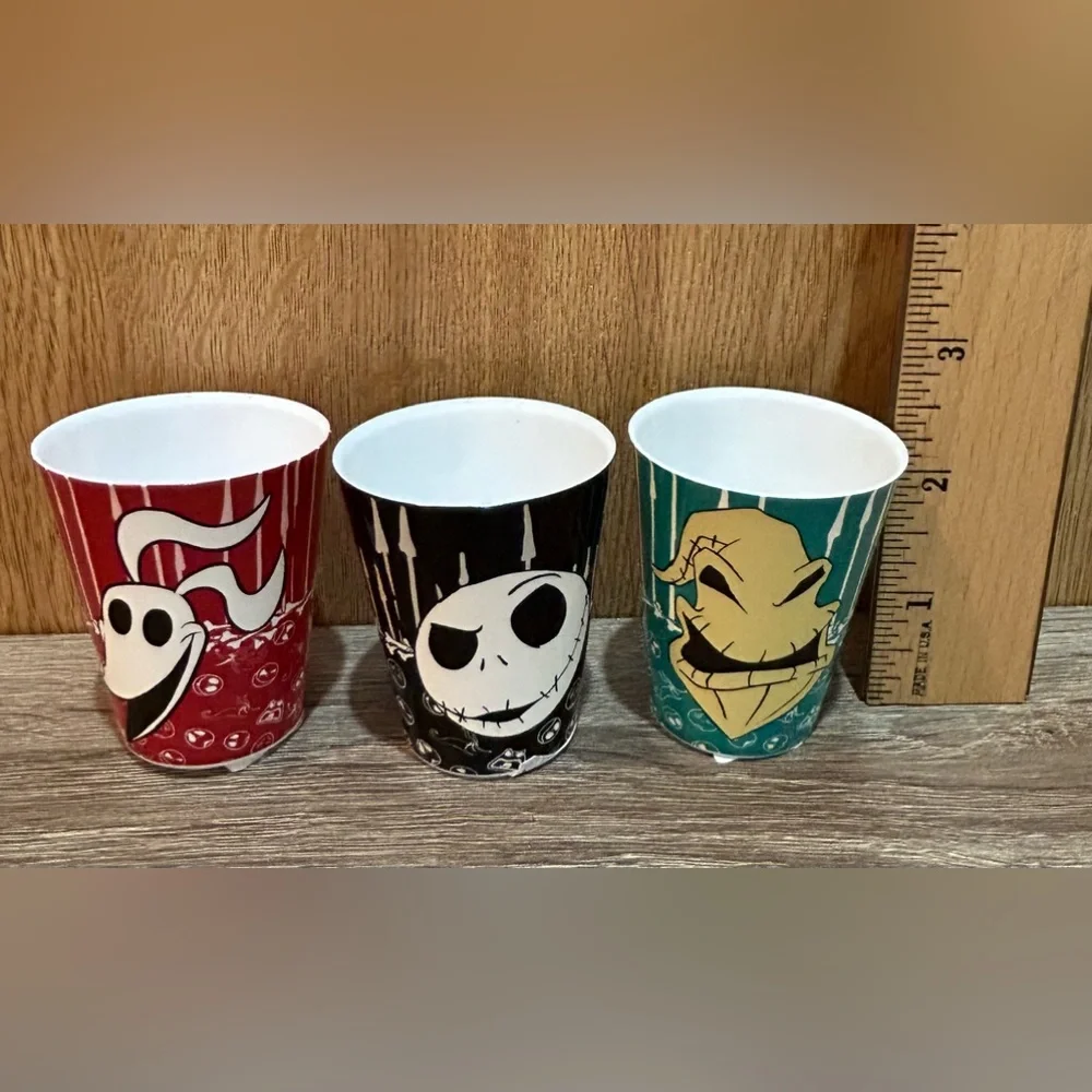 Nightmare Before Christmas Plastic Shot Cups 1.5 Oz  Set Of 3 Jack Oogie Zero
